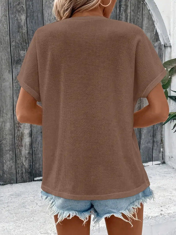 Marylou - Camiseta Informal De Manga Corta Y Cuello Redondo