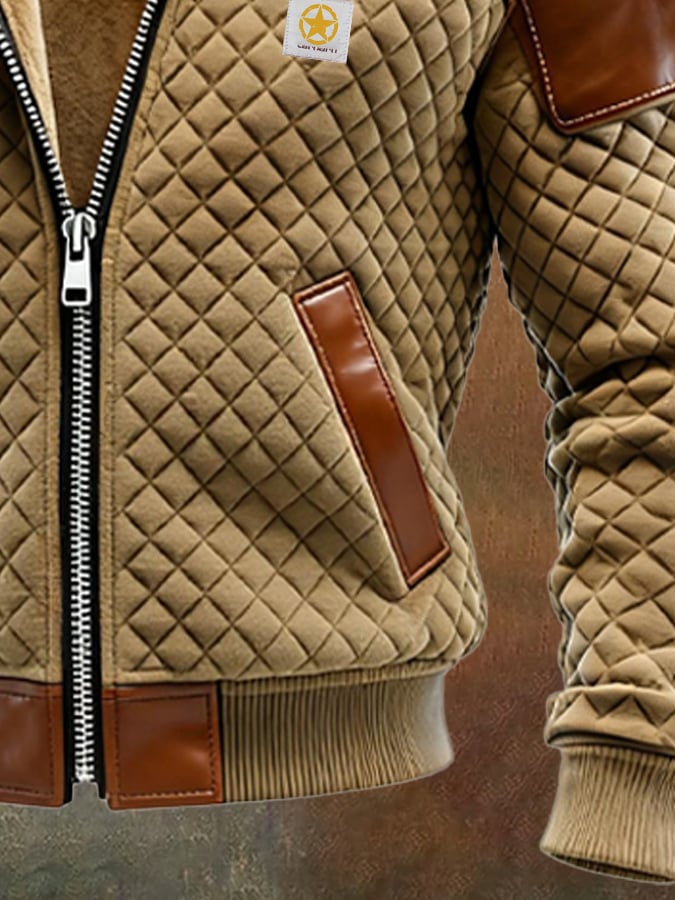 Richardson - Chaqueta De Cuero Para Exterior Con Estampado De Rombos