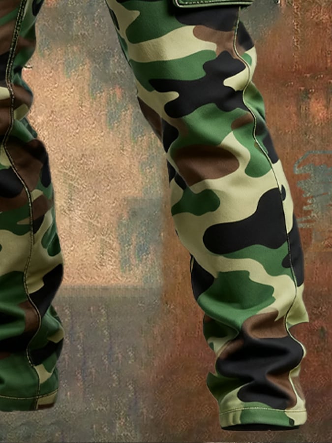 Banton - Pantalón Vintage De Camuflaje Con Múltiples Bolsillos
