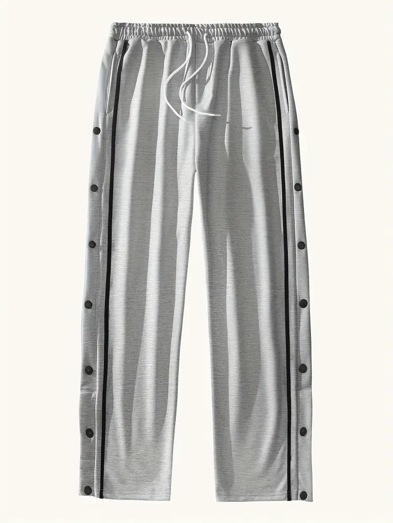 Mendis - Pantalón Deportivo Informal de Pierna Recta Con Botón a Presión