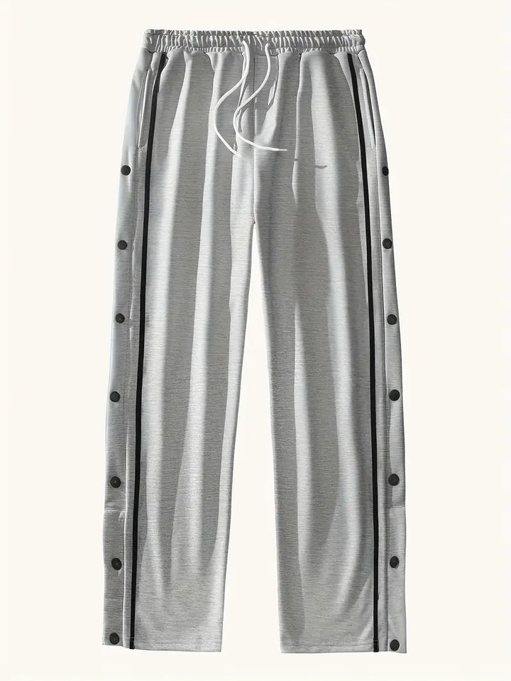 Mendis - Pantalón Deportivo Informal de Pierna Recta Con Botón a Presión