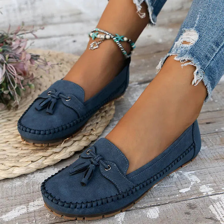 Patamon - Mocasines Cómodos Con Suaves Lazos De Estilo Vintage