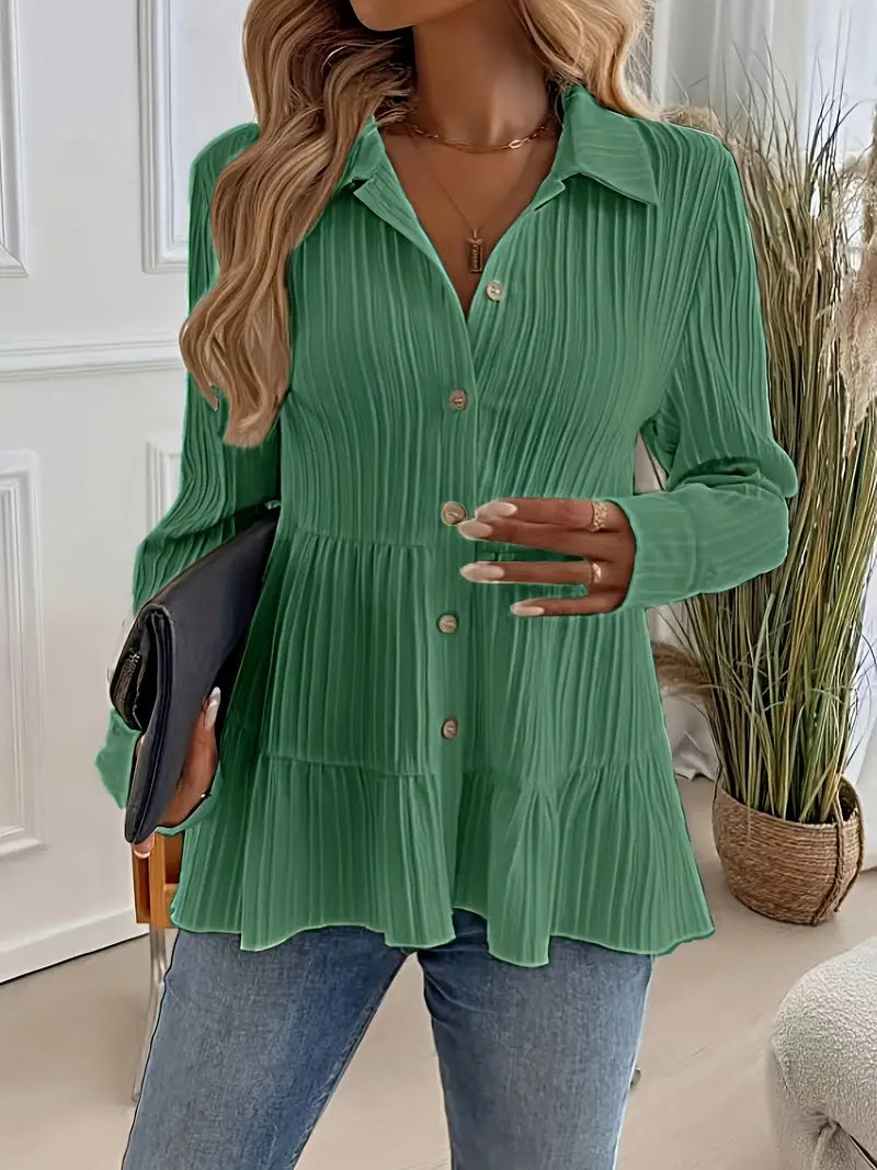 Majlinda - Elegante Camisa De Manga Larga Con Botones