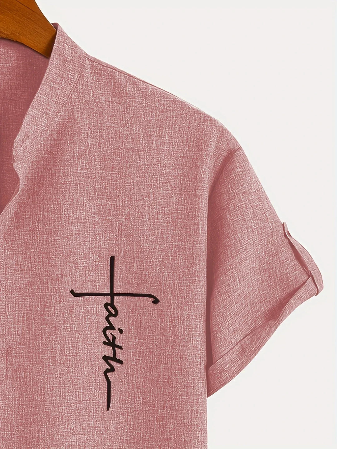 Elliott - Elegante Manga Corta Camisa Con Cuello Alto