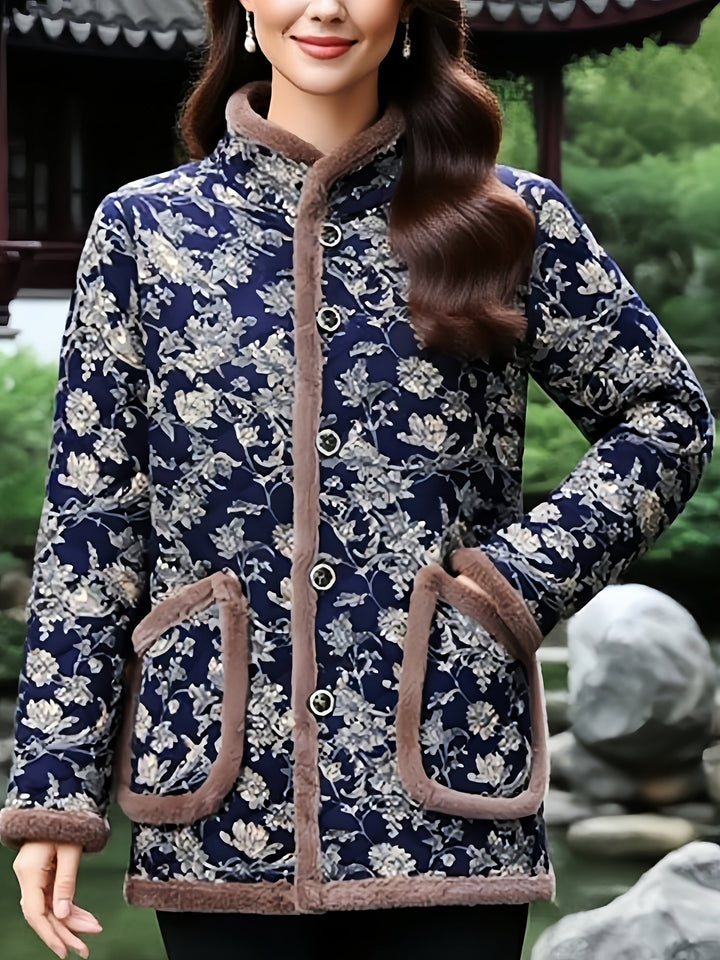 Mayte - Chaqueta De Invierno Con Estampado Floral Y Botones