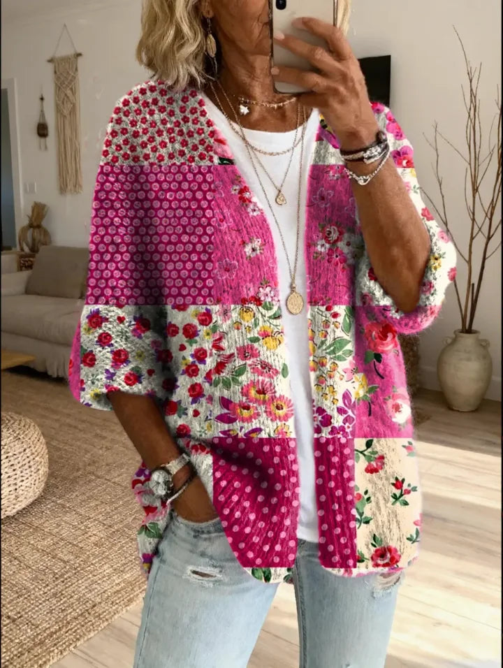 Stevena - Elegante Patrón Floral Suéter