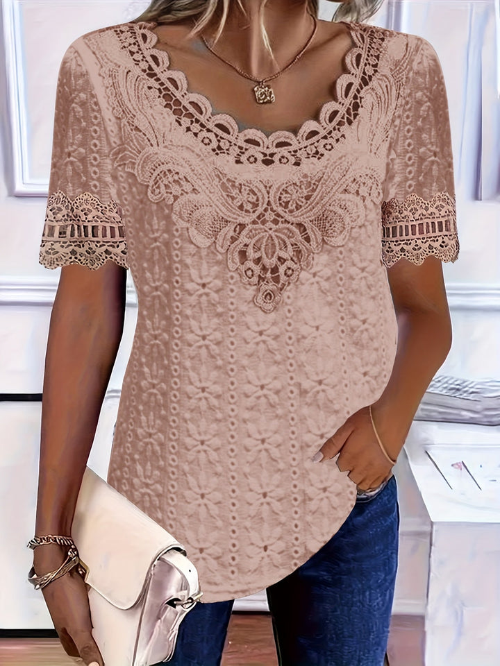 Rickea - Elegante Blusa De Manga Corta