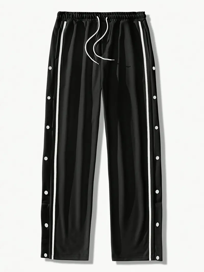 Mendis - Pantalón Deportivo Informal de Pierna Recta Con Botón a Presión