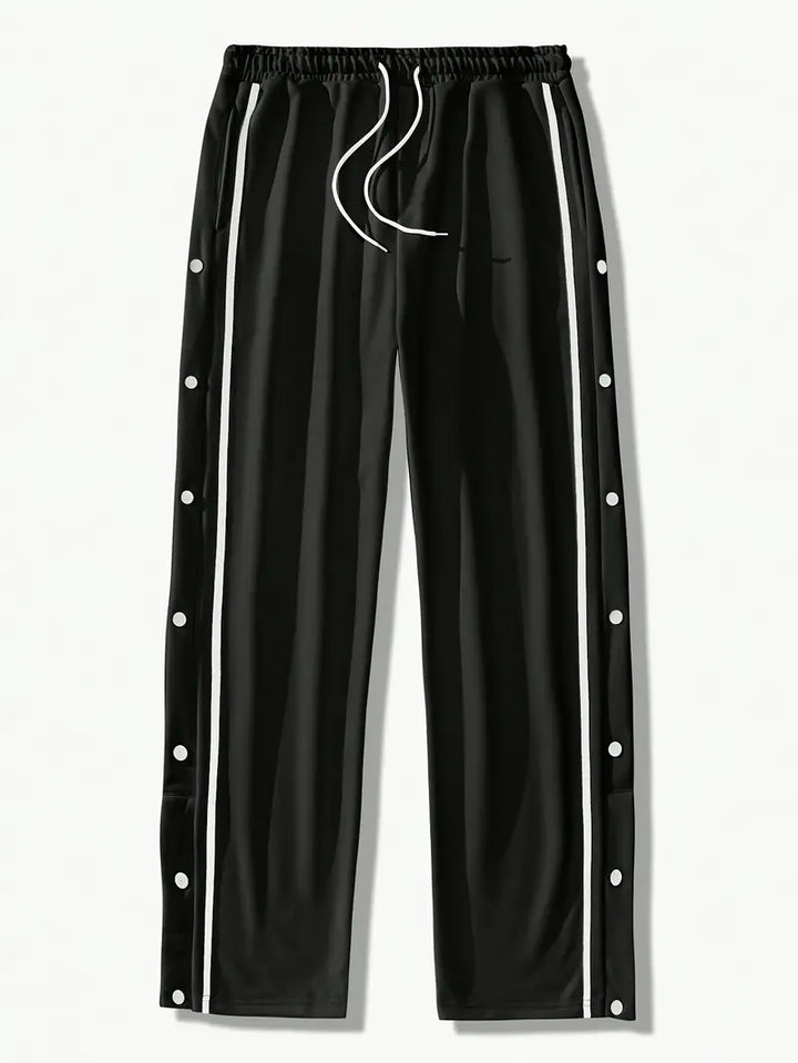 Mendis - Pantalón Deportivo Informal de Pierna Recta Con Botón a Presión