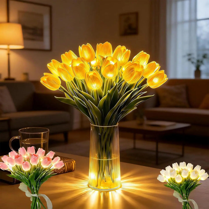 Petaluxe - Elegante Lámpara LED Con Forma De Jarrón Para Una Decoración Acogedora Del Hogar