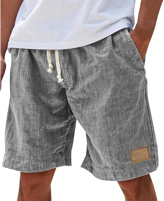 Alonz - Pantalones Cortos De Lino Con Cintura Elástica