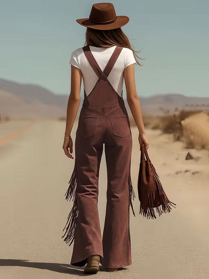 Ketiya - Pantalones Carga Anchos Con Flecos
