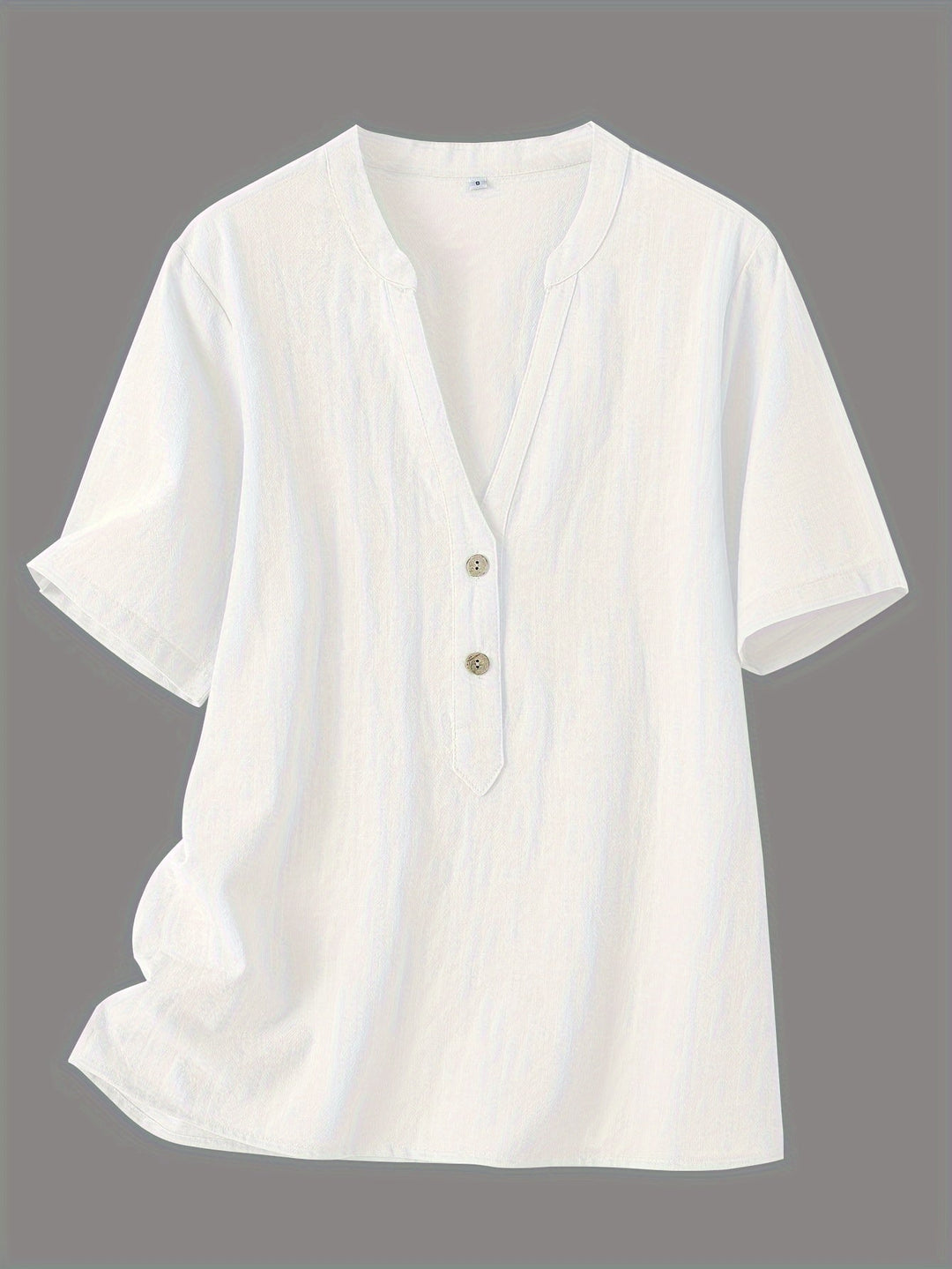 Sharron - Elegante Blusa Con Cuello En V y Botones