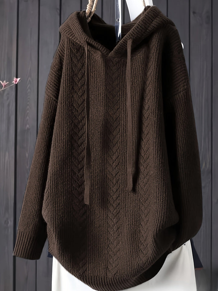 Genivee - Sudadera Con Capucha De Punto Manga Larga Informal