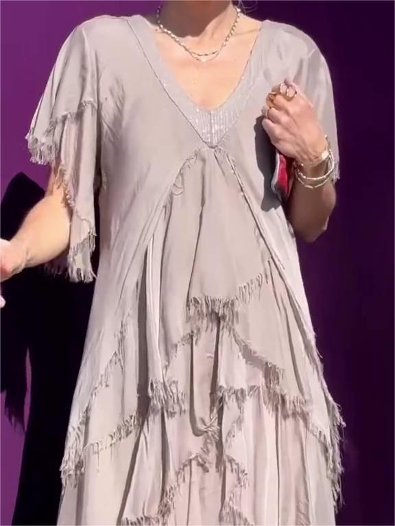 Carlijn - Elegante Maxivestido Con Cuello en V