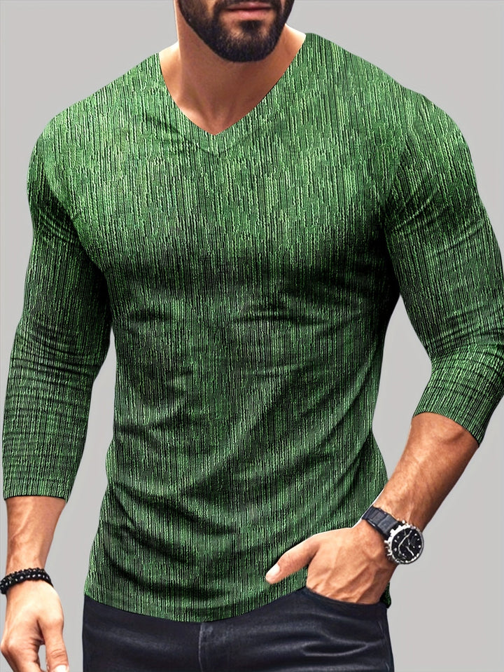 Usher - Camiseta Ajustada De Manga Larga Y Cuello En V