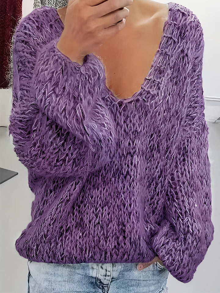 Vriona - Jersey De Manga Larga Con Cuello En V