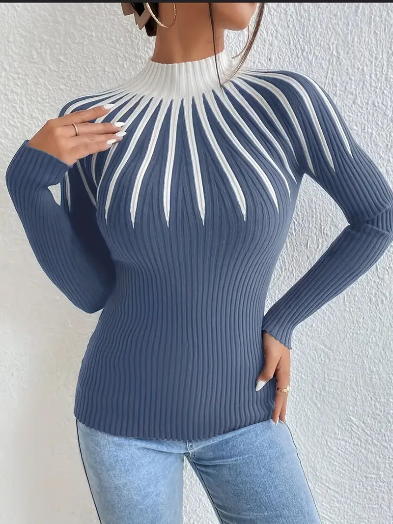 Maider - Elegante Jersey De Manga Larga Con Cuello Alto