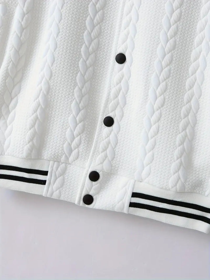 Felips - Chaqueta De Béisbol Jacquard Con Rayas Decorativas