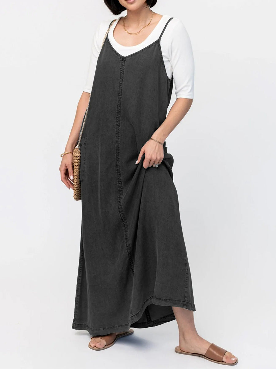 Éricaa - Vestido Largo De Denim Holgado