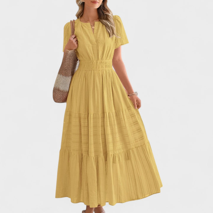 Maura - Verano Manga Corta Vestido Largo