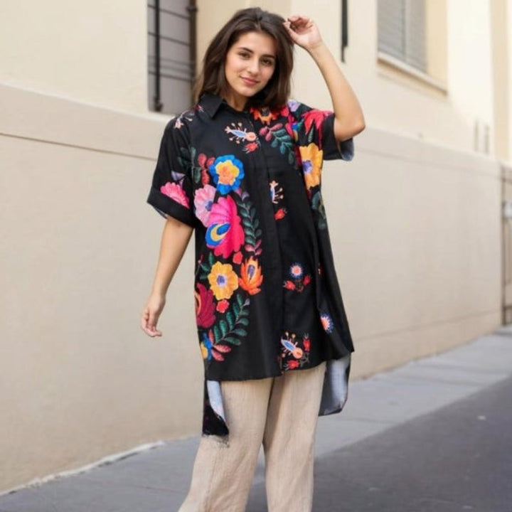 Rossella - Camisa Elegante Con Estampado Floral