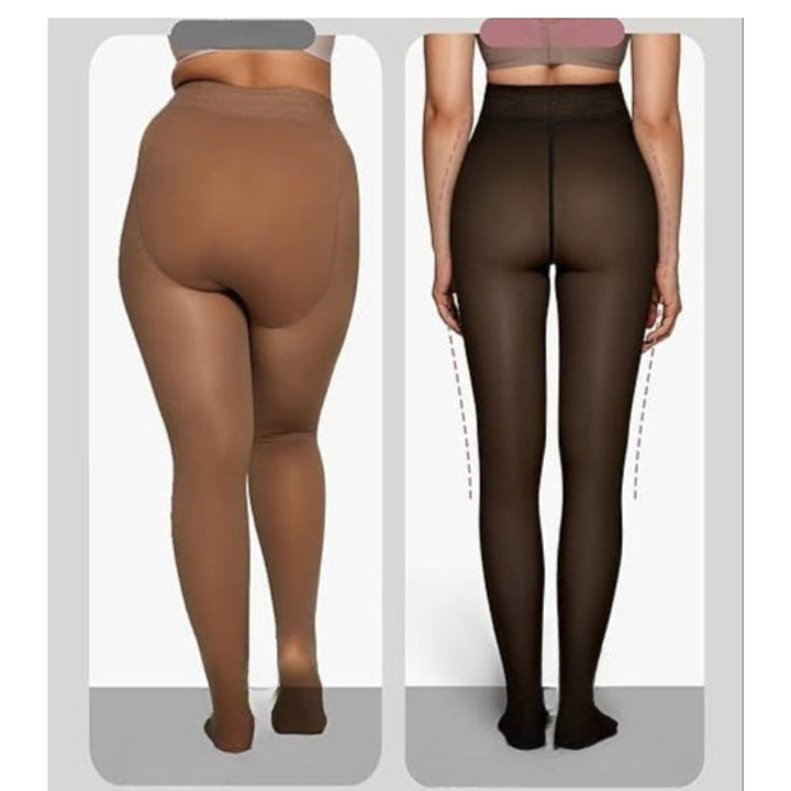 Valesia - Medias Translúcidas Con Forro Polar