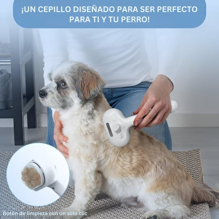 FurEase - Recargable Mascota Vapor Cepillo Pulverizar Para Aseo