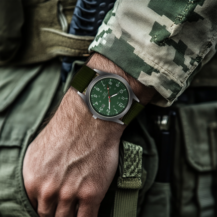 Reloj de pulsera informal inspirado en el militar