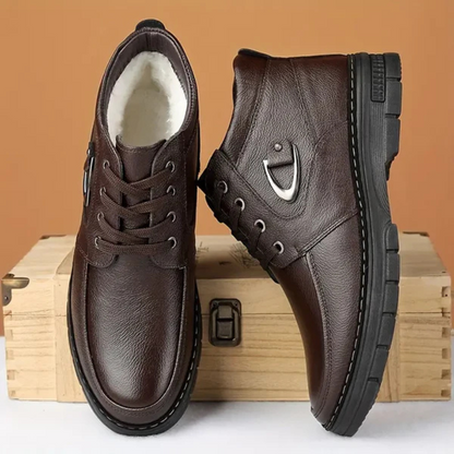 Amarjit - Botas De Cuero Con Forro Polar