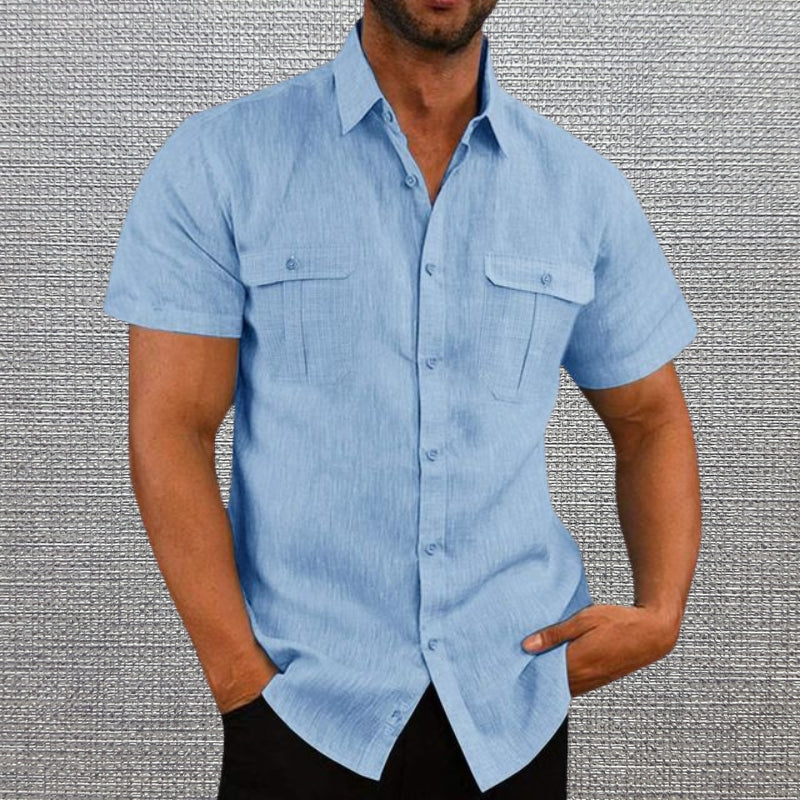 Darius - Camisas De Manga Corta Con Dos Bolsillos En El Pecho