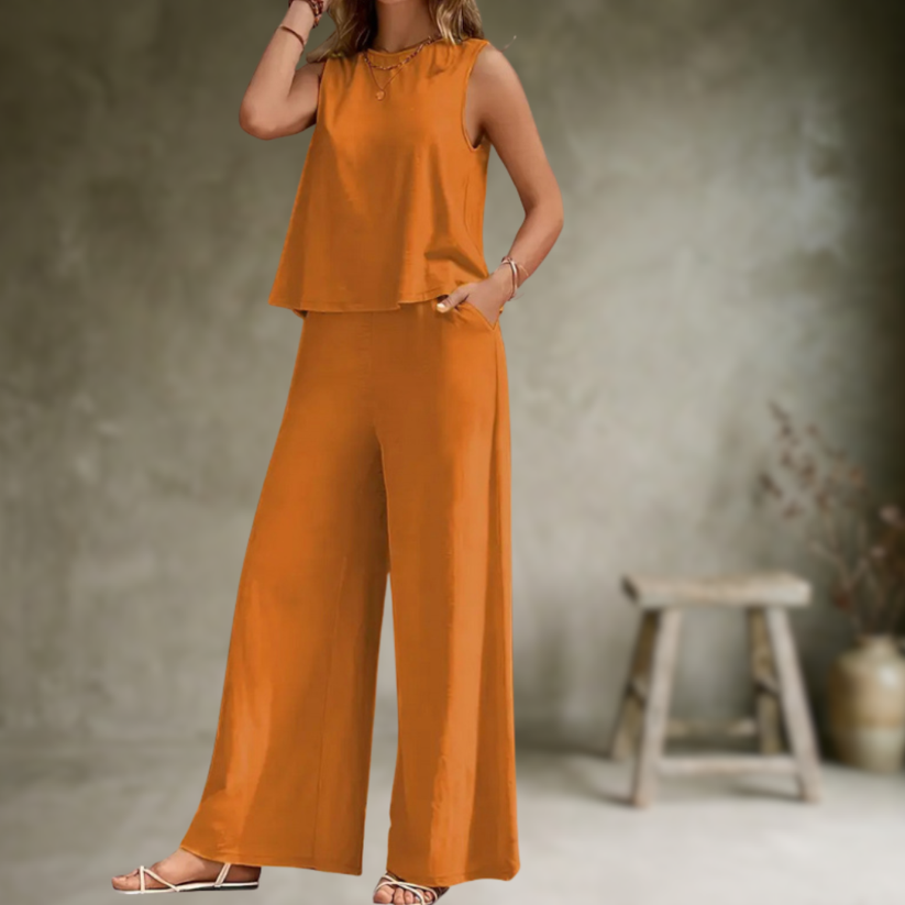 Alizeh - Elegante Conjunto De Dos Piezas Sin Mangas