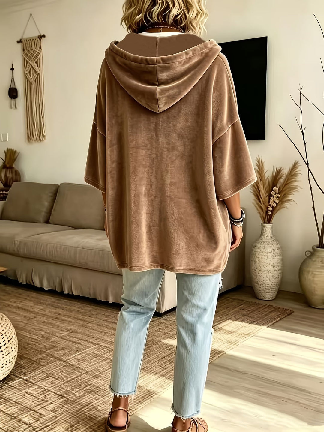 Missina - Sudadera Con Capucha De Terciopelo De Lujo De Corte Talla Grande
