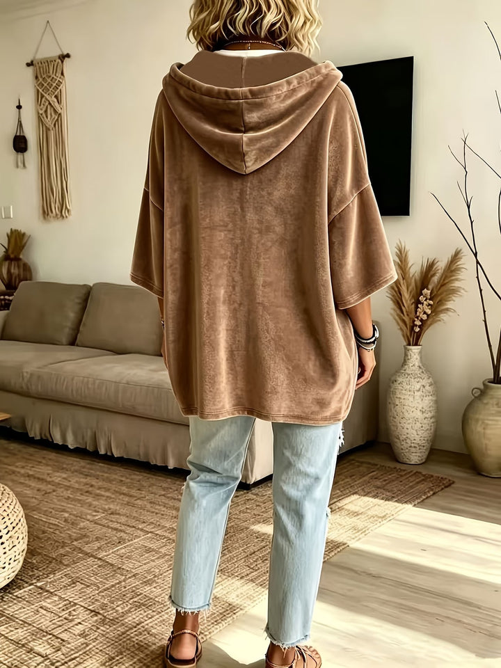Missina - Sudadera Con Capucha De Terciopelo De Lujo De Corte Talla Grande