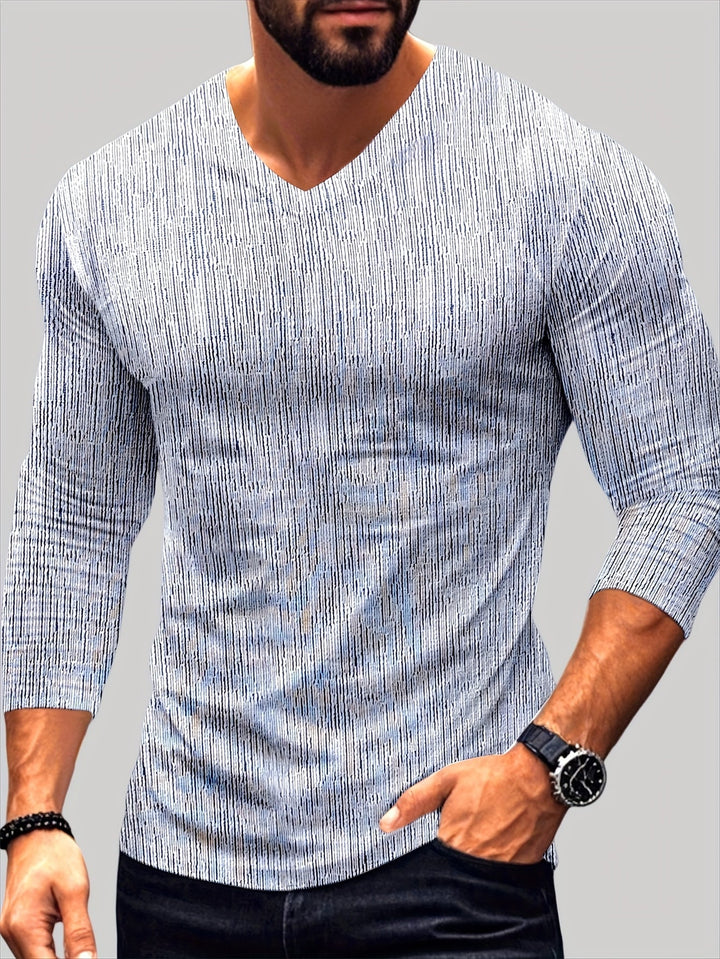 Usher - Camiseta Ajustada De Manga Larga Y Cuello En V