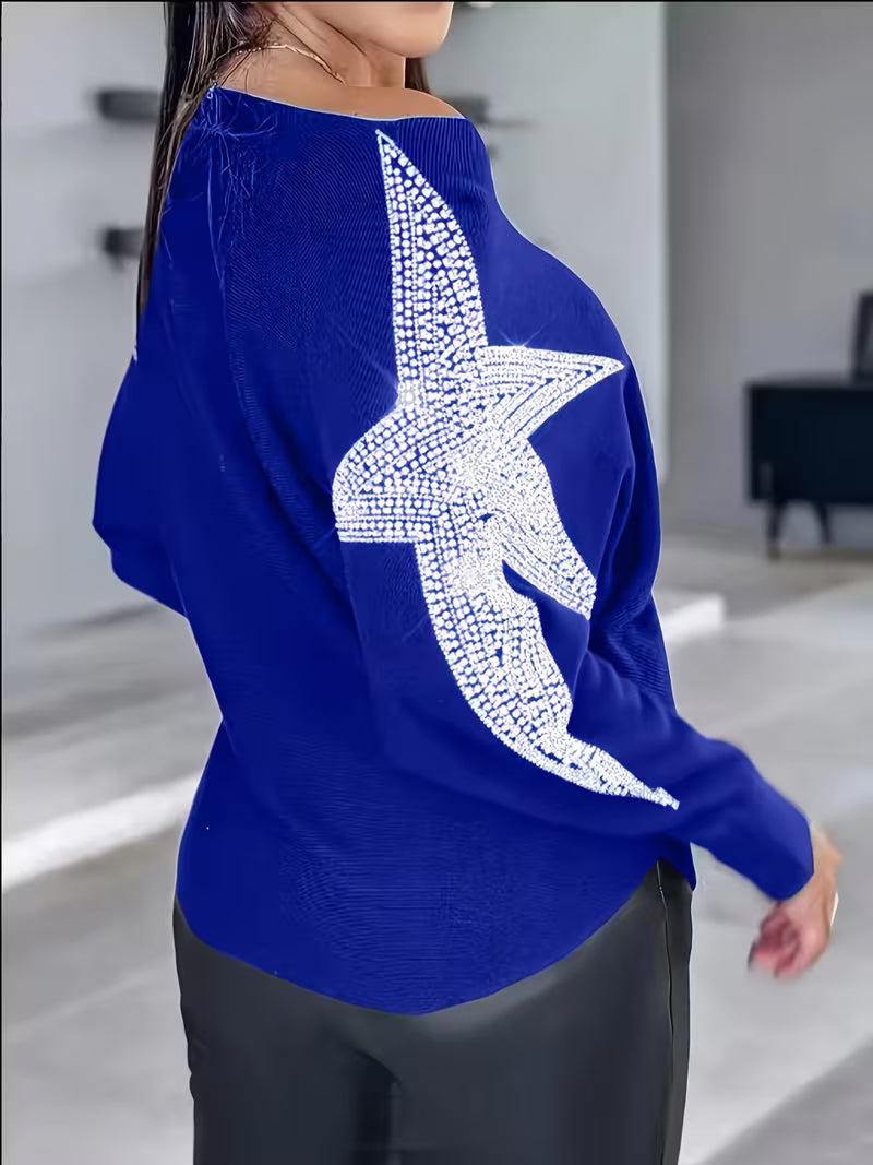 Bernardino - Elegante Jersey de Manga Larga Con Estampado de Estrellas