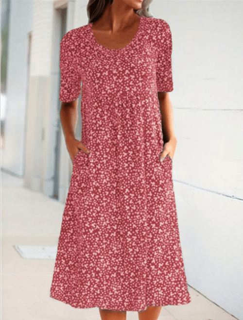 Alisha - Vestido Floral Cuello Redondo