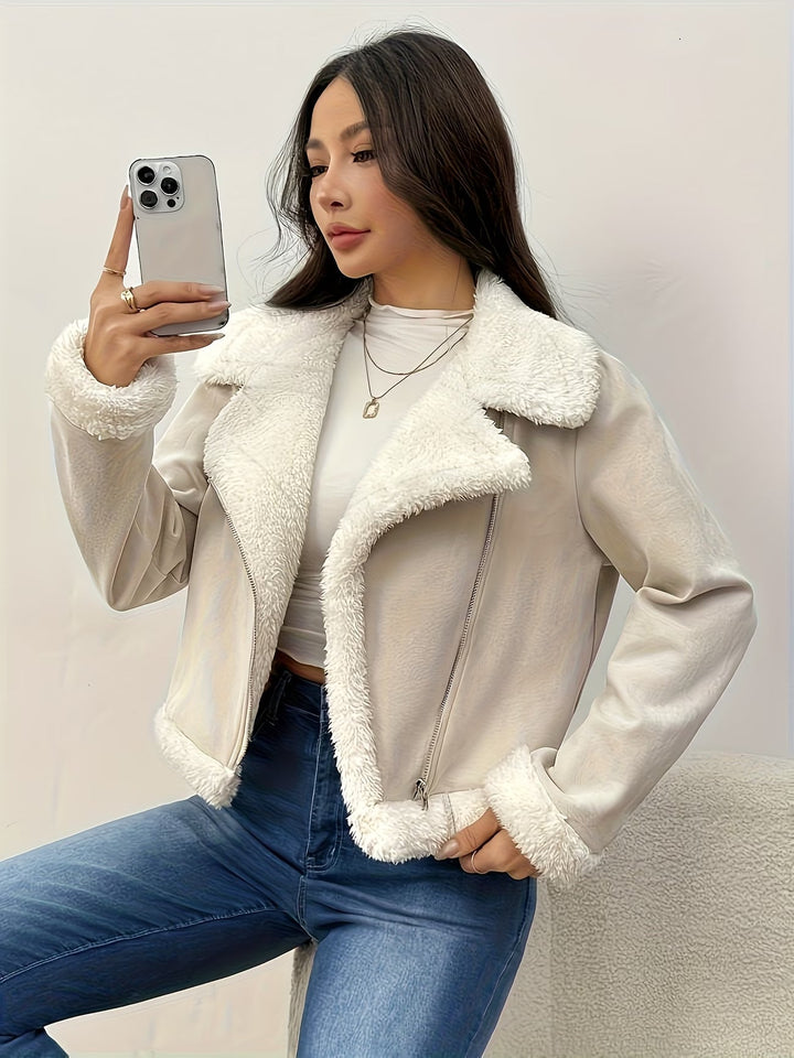 Eryka - Chaqueta De Manga Larga De Imitación De Piel