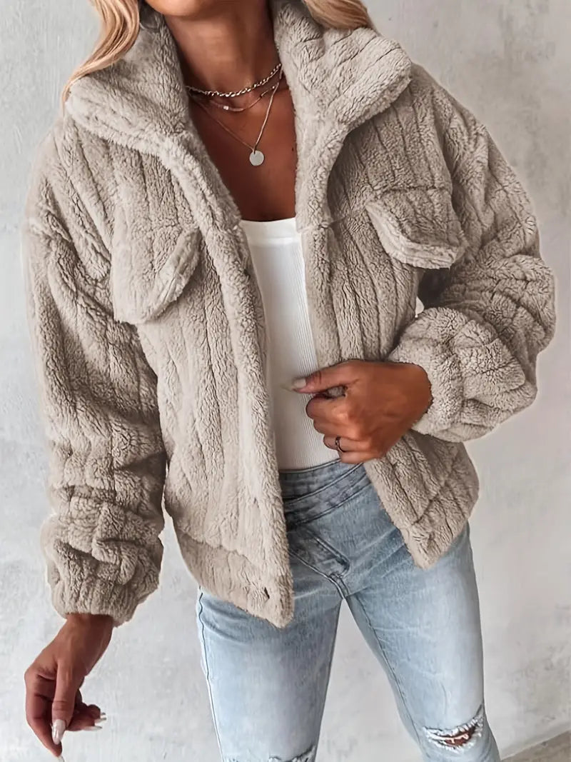 Narin - Informal Chaqueta Teddy Con Falso Bolsillo