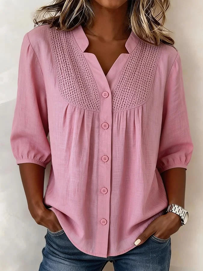 Laadina - Camiseta Informal De Algodón De Manga Corta