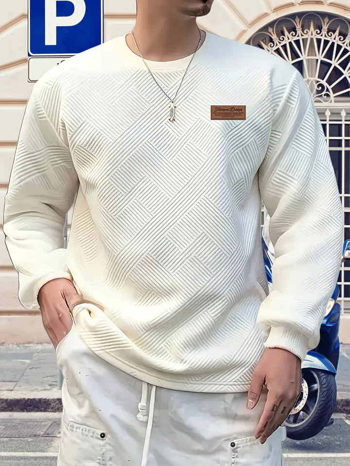 Malinga - Sudadera Informal Con Estampado Geométrico y Manga Larga