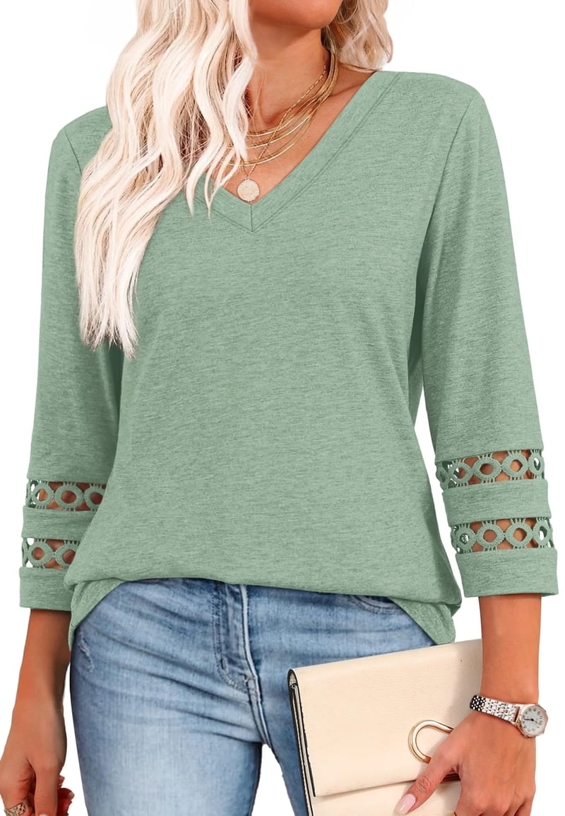 Ruthie - Camisas De Manga Larga Con Cuello En V