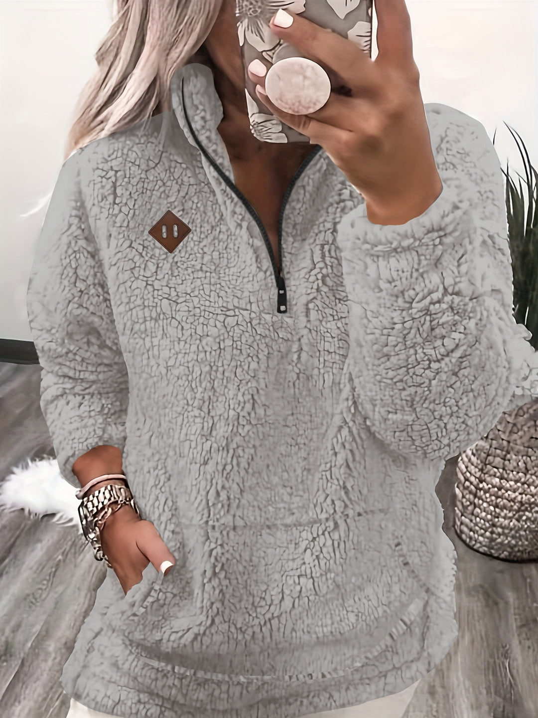 Willemien - Sudadera De Manga Larga Con Cremallera y Forro Polar