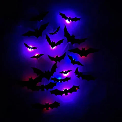 GlowWing - Murciélagos Luminosos en 3D Muro De Halloween Pegatinas Decorativas