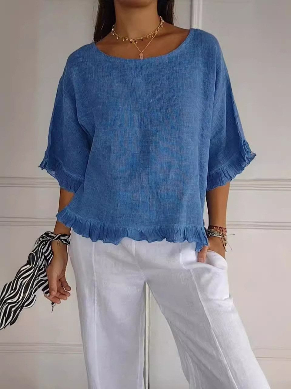 Pierrette - Elegante Blusa De Algodón