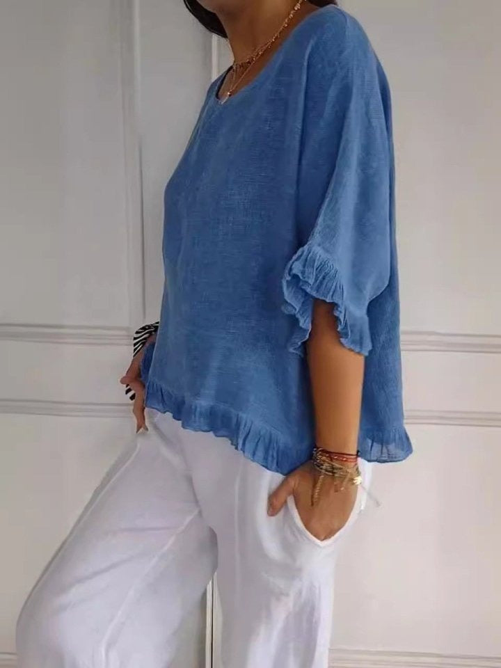 Pierrette - Elegante Blusa De Algodón