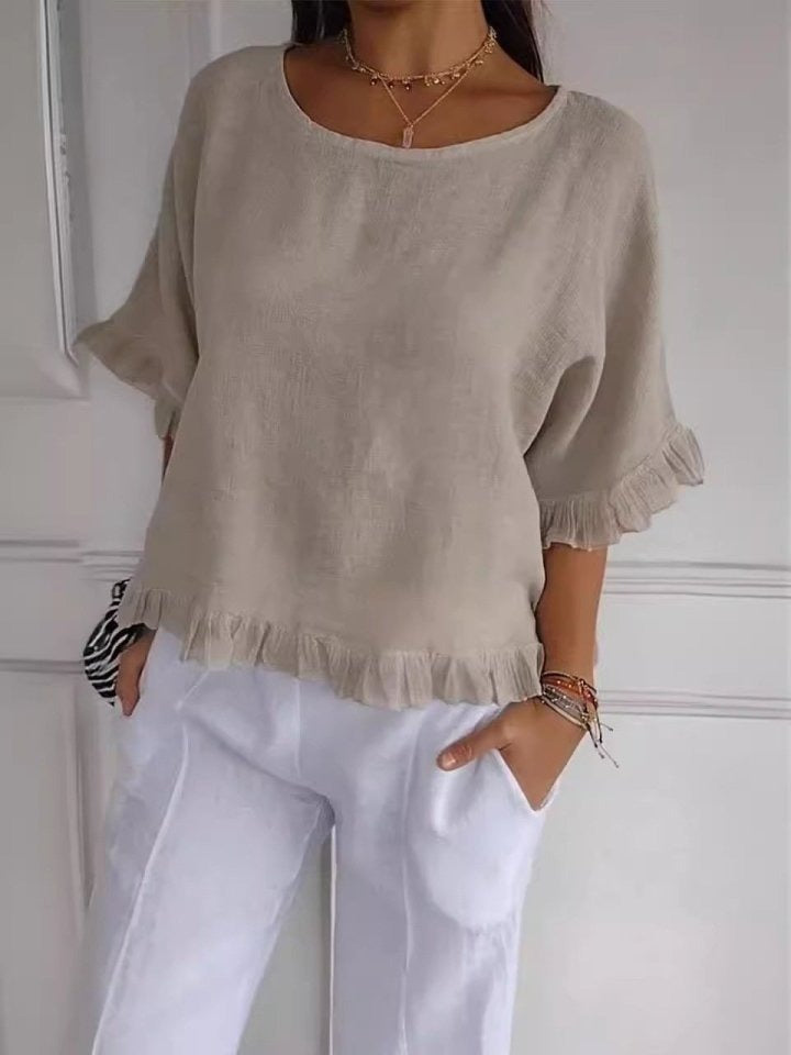 Pierrette - Elegante Blusa De Algodón