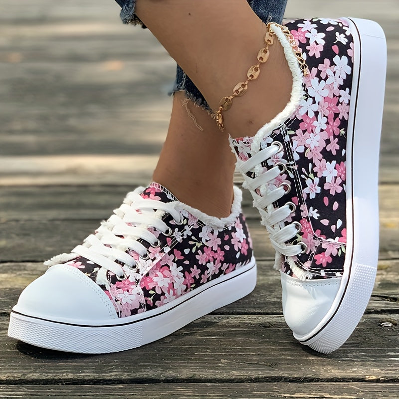 Bristy - Zapatos Con Cordones y Estampado Flores