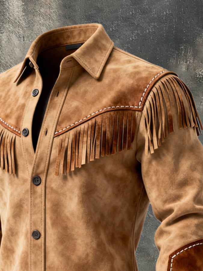 Finch - Camisa De Manga Larga Estilo Vintage Con Diseño De Borlas