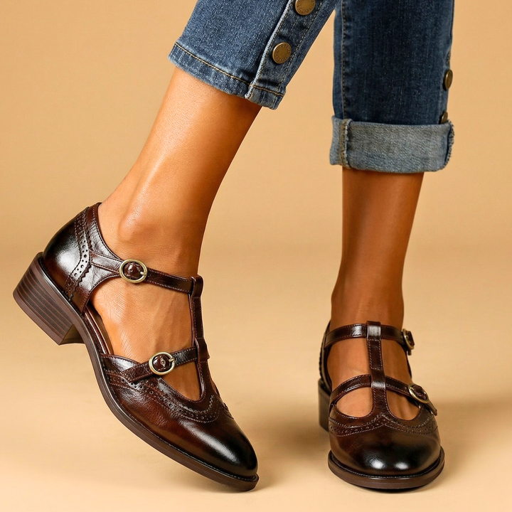 Anieka - Zapatos Mary Jane Con Cordones en Forma de T